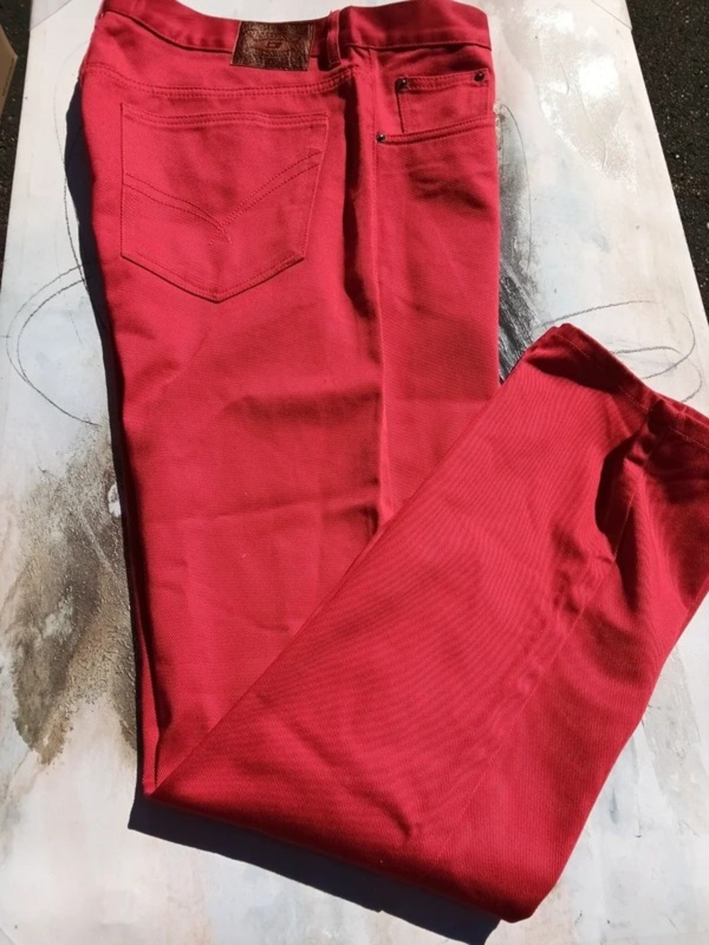 Men's Red Slim Stretch Chinos